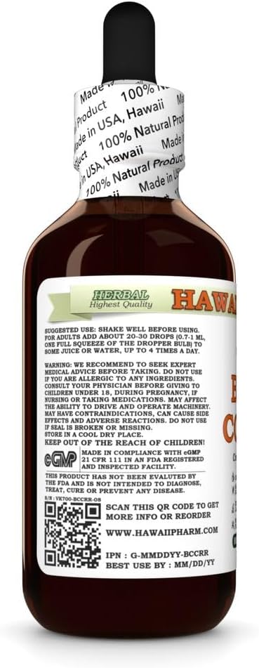 Black Cohosh (Cimicifuga Racemosa) Dry Root Glycerite, Made in Hawaii, Raw Materials, All Natural, Vegan, Lab Tested Alcohol-Free Liquid Extract - 2 fl.oz