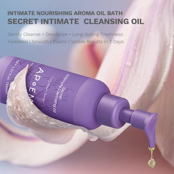 APoEM Secret Intimate Cleansing Oil 150ml, Feminine Wash for Hydration with Evening Primrose & Chamomile, Non-Greasy (1)