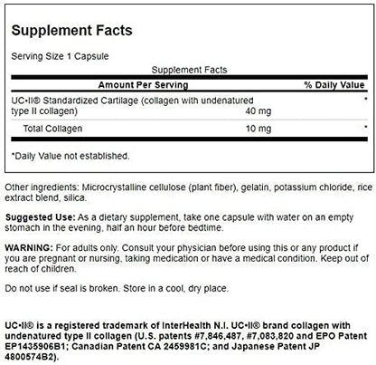 Swanson Uc-Ii Standardized Collagen 10 Milligrams 60 Capsules