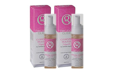 Organic Glide Feminine Body Wash 5 fl oz - Natural Cleansing Mousse with Unique Probiotic Support, pH Balanced, Gentle for Sensitive Skin & Intimate Areas, Refreshing Magnolia Scent (2-pack)