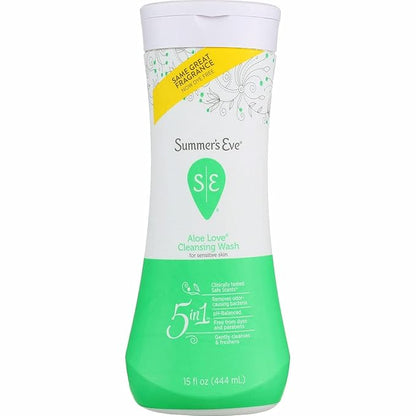 Summer's Eve Cleansing Wash | Aloe Love | Great for Sensitive Skin | 15 oz Each | Pack of 2