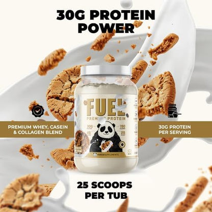 Underground Bio Labs Panda Fuel Premium Protein Whey,Hydrolyzed Collagen,Casein,Probiotics, Enzymes, Keto Friendly,Time Release, 25 Servings (2.5 Pound, Cookies & Cream)