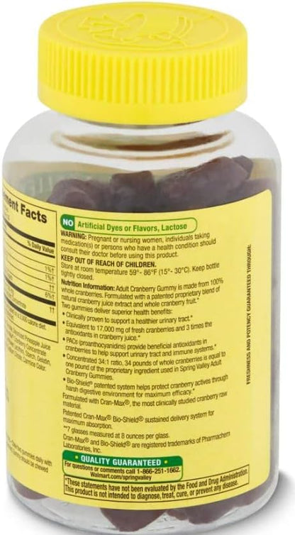 Adventure Home Spring Valley Adult Gummy Cranberry Dietary Supplement, 500 mg, 60 Count+Better Guide Vitamins Supplements