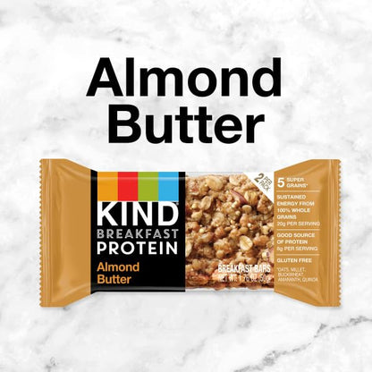 KIND Breakfast Protein Bars,Almond Butter,Healthy Snacks,Gluten Free,8g Protein,6 Count (Pack of 2)