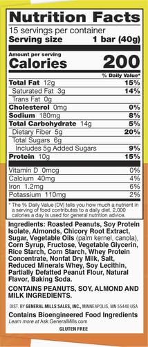 Nature Valley Protein Chewy Snack Bars, Salted Caramel Nut, 15 Bars, 21.3 oz