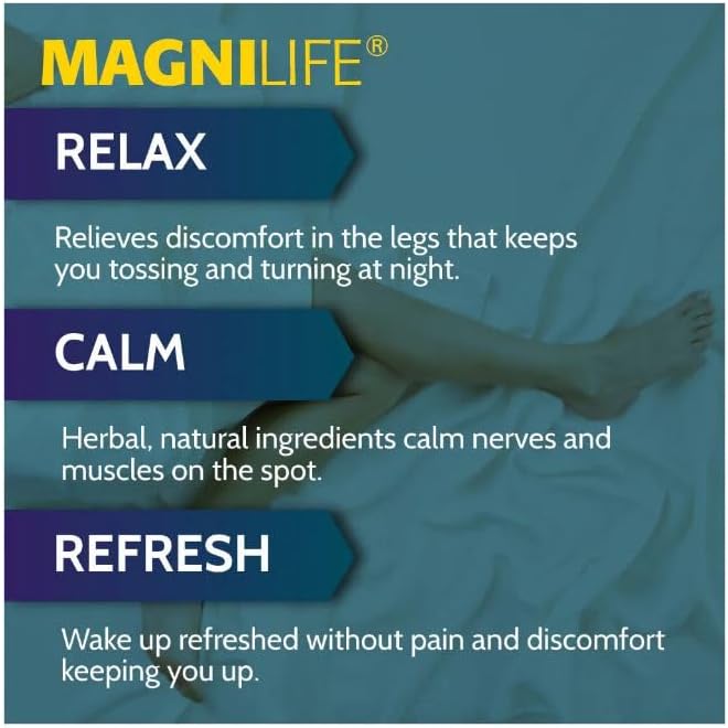 MagniLife Relaxing Leg Cream PM, 4 Oz Jars (2 Pack), Homeopathic Nighttime Pain Reliever & Sleep Aid with Lavender & Magnesium, Non-Greasy Deep Penetrating Cream for Restless Legs & Discomfort