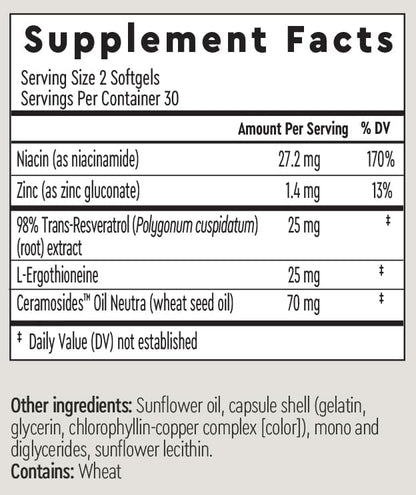 AURELIA Hair Perfection | Advanced Cellular Anti-Aging Supplement | Support Hair Growth | with Zinc, Resveratrol, Niacinamide, Ergothioneine & Ceramosides