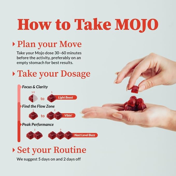 Mojo Focus Gummies with Lion’s Mane, Panax Ginseng, Ginger Root & Cordyceps, Brain Supplement for Memory and Focus, Nootropic Mushroom Gummies for Adults, Vegan Strawberry Tangerine, 2 Pack