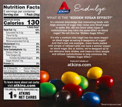 Atkins Endulge Chocolate Peanut Candies, Dessert Favorite, 0g Sugar, 20 Count