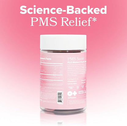 O Positiv FLO PMS Gummies for Women, 30 Servings (Pack of 3) - Proactive PMS Relief - Targets Hormonal Breakouts, Bloating, Cramps, & Mood Swings with Chasteberry, Vitamin B6, & Lemon Balm