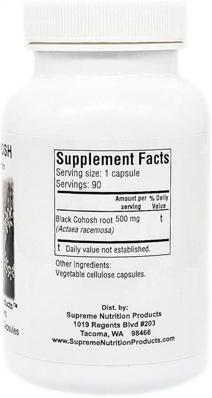 Supreme Nutrition Black Cohosh Supreme, 90 Pure Black Cohosh Root Vegetarian Capsules (Pack of 2)