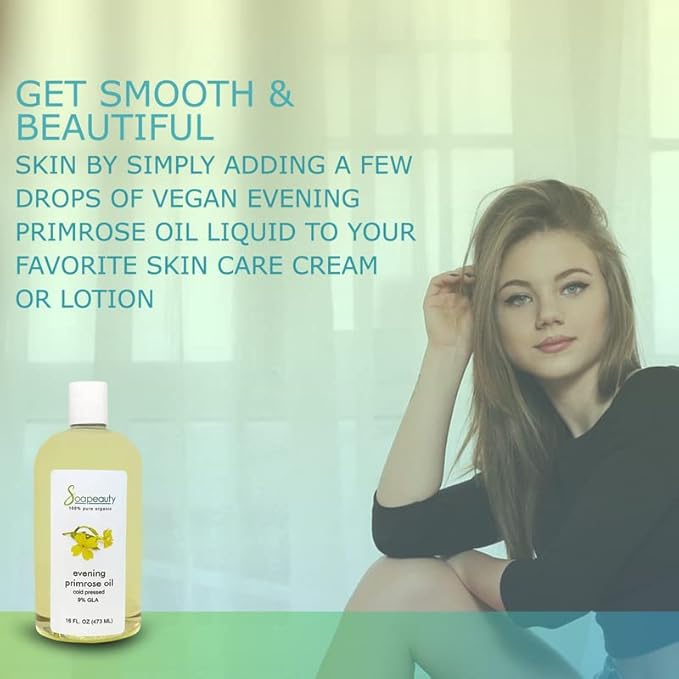 Soapeauty Evening Primrose Oil Cold-Pressed and Cold-Filtered Natural Oil. Evening Primrose Oil Contains high Level (9%) of The Essential Fatty Acid Gamma-Linolenic Acid (64 OZ)
