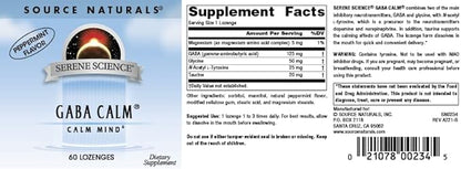 Source Naturals Serene Science, GABA Calm Quick Dissolving Peppermint Flavor* - 60 Lozenges