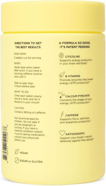 The Anytime You Need Energy Vitamin for Sustained Energy, Focus & Alertness with Jitter-Free Caffeine, 60 Chewable Energy Supplements (30 Servings), Mixed Berry
