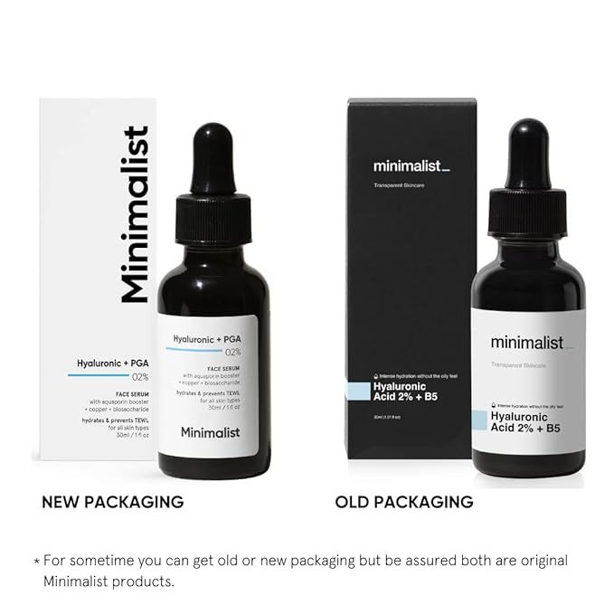 Minimalist Hyaluronic Acid + PGA 2% Face Serum for Multi Depth Hydration, Glow & Lesser Fine Lines | For Plumper & Smoother Skin | For Women & Men | For all Skin Types | 1 Fl Oz / 30 ml