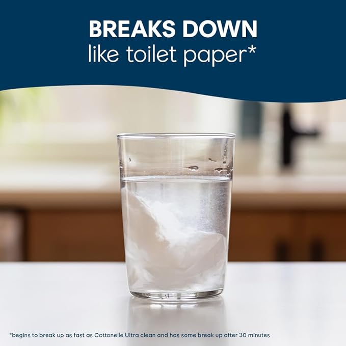Cottonelle XL Flushable Wet Wipes, Adult Wipes Large, 2 Flip-Top Packs, 45 Wipes Per Pack (90 Total Wipes), Packaging May Vary (Pack of 4)