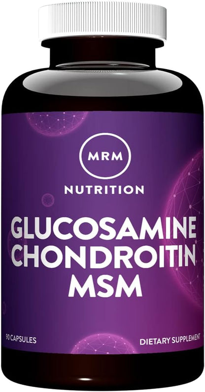 MRM Nutrition Glucosamine Chondroitin MSM - Joint Support Supplement with Glucosamine Sulfate, Chondroitin Sulfate & MSM for Cartilage & Mobility Health, for Women & Men, Gluten Free - 30 Servings