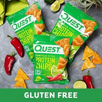 Protein Chips - Tortilla Style, Chili Lime - Box of 8 by Quest Nutrition