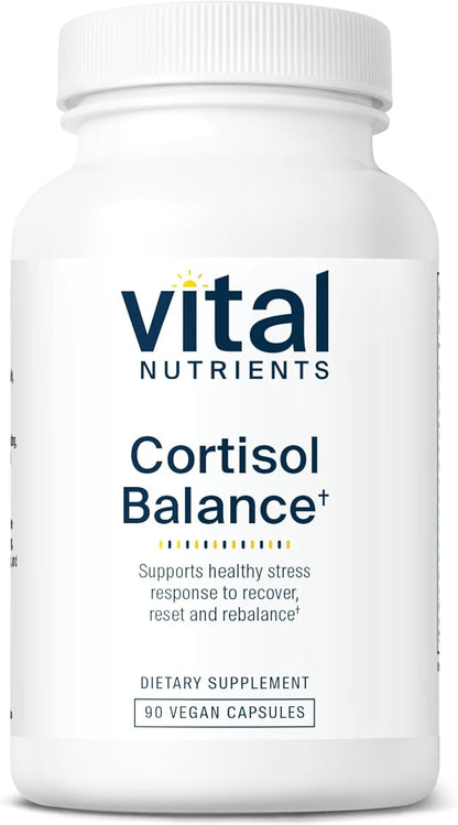 Vital Nutrients Cortisol Balance - Vegan Stress Relief Supplement - Cortisol Manager Supports Energy & Stress Levels - Ashwagandha & Magnesium for Relaxation - Gluten, Dairy, Soy Free - 90 Capsules