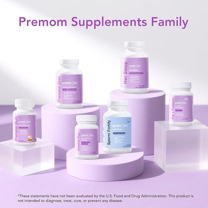 Premom Inositol Plus - 2000mg Myo-Inositol & 50mg D-Chiro Inositol, CoQ10, Folate & Vitamin D3-40:1 Ratio - Supports Hormonal Balance, Ovarian & Reproductive Health - 30 Day Supply