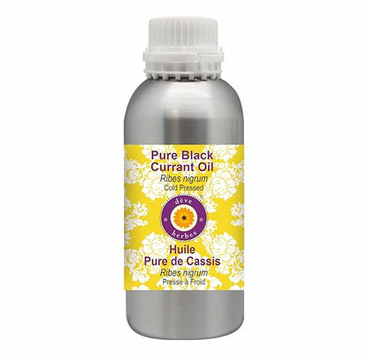 Deve Herbes Pure Black Currant Oil (Ribes nigrum) Cold Pressed 630ml (21 oz)