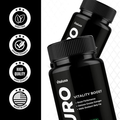 Puro Vitality Boost - Puro Pills Premium Blend Supplement Maximum Strength Daily Natural Vitamins Booster Capsules, Pure Performance Support Advanced Formula Overall Health Wellness (60 Capsules)