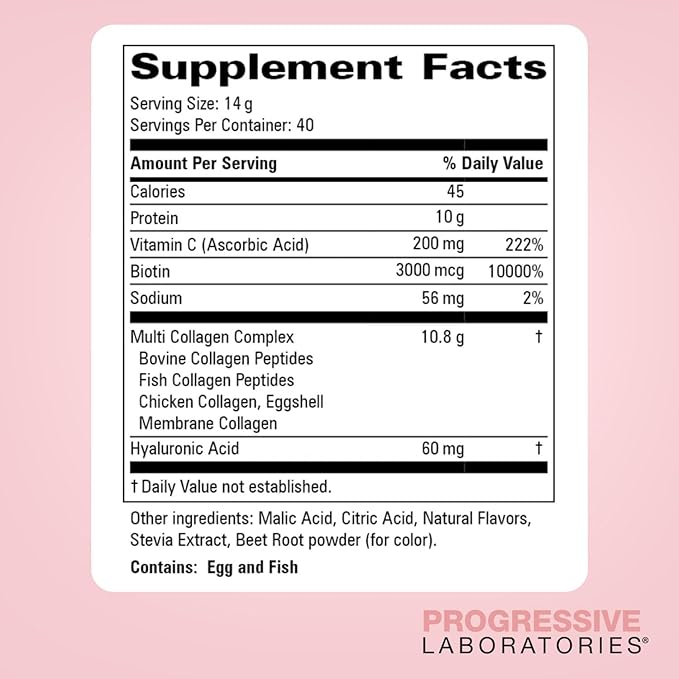 Multi-Type Collagen Powder (Watermelon) – Types I, II, III, V & X for Skin, Hair, Nail & Joint Support – Multi Collagen Supplement With Biotin, Vitamin C & Hyaluronic Acid – Grass-Fed, Non-GMO