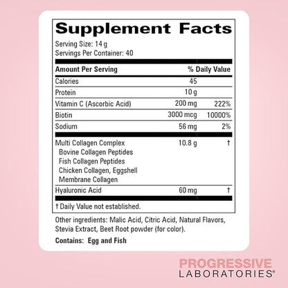 Multi-Type Collagen Powder (Watermelon) – Types I, II, III, V & X for Skin, Hair, Nail & Joint Support – Multi Collagen Supplement With Biotin, Vitamin C & Hyaluronic Acid – Grass-Fed, Non-GMO