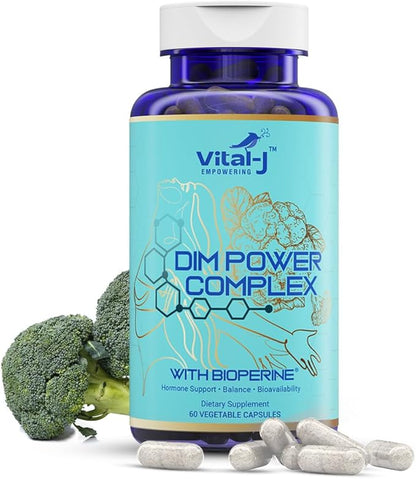 4-in-1 DIM Potent Complex 300mg - Estrogen Balance and Metabolism, Energy & Menopause Support Supplement with Bioperine (x4), Calcium and Broccoli Extract - for Women and Men 30 Servings