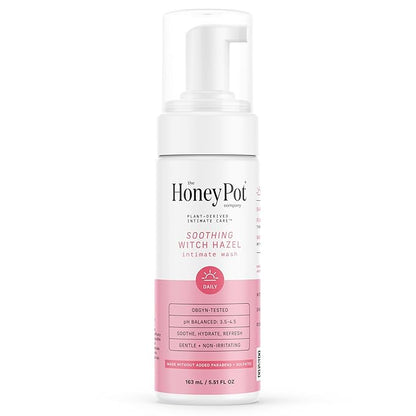 The Honey Pot Company - Witch Hazel Feminine Wash - Postpartum Essentials - Herbal Infused Hygiene Wash for Sensitive Skin - PH Balanced - Use to fill Post Partum Kit - Pregnancy Safe - 5.51 Fl Oz