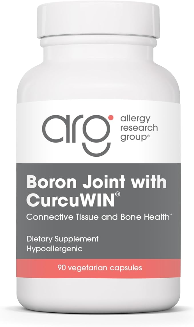 Allergy Research Group Boron Joint with CurcuWIN - Boron Complex for Men & Women, Bone & Joint Support, 6mg Supplement, Vegetarian Capsules - 90 Count