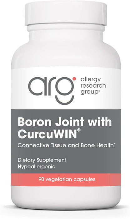 Allergy Research Group Boron Joint with CurcuWIN - Boron Complex for Men & Women, Bone & Joint Support, 6mg Supplement, Vegetarian Capsules - 90 Count