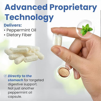 GutCalm - IBS Relief - Peppermint Oil Capsules - Bloating, Gas, Constipation and Digestive Comfort Supplement - 12/ct