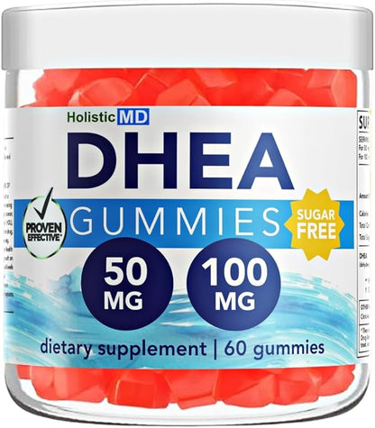 dhea 100mg 50mg dhea Supplement for Women | dhea Supplement for Men | clinically Studied high Absorption | Sugar Free Vegan Strawberry Gummies 60 Days Supply