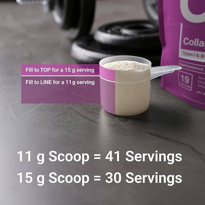 Essential Elements Hydrolyzed Collagen Peptides Powder for Men & Women - Joint, Skin, Hair & Nail Support - 15 Grams of Type I & III Grass-Fed Bovine Collagen - 30 Servings