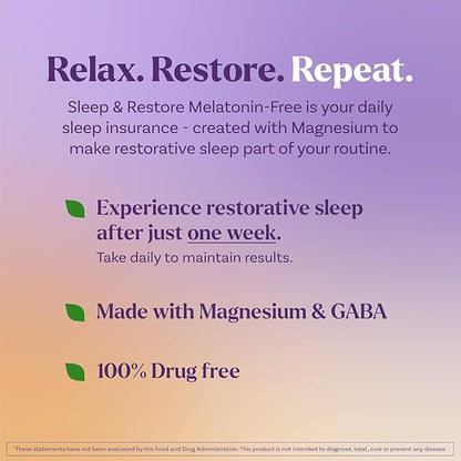 Natrol Sleep & Restore Magnesium Glycinate Blend Gummies, Magnesium for Sleep Aids for Adults, Melatonin-Free, Cherry Flavored, 30 Day Supply, 60 Gummies (Pack of 2)