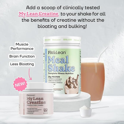Fit & Lean Meal Shake, Fat Burning Meal Replacement, Protein, Fiber, Probiotics, Chocolate, 1lb, 10 Servings Per Container