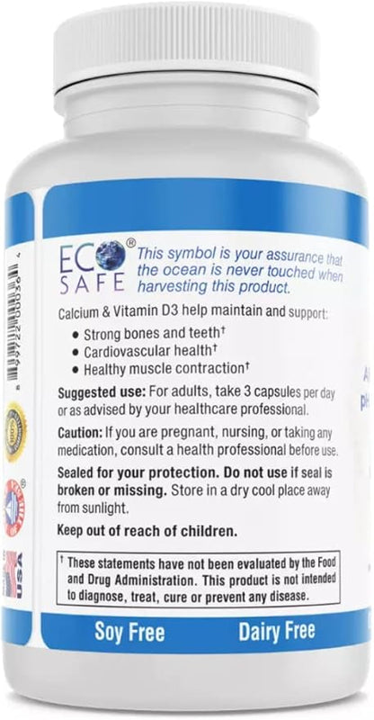 Coral Complex 3 Calcium Supplement Vitamin D3 & Magnesium – 900 mg Bioavailable Coral Calcium for Bone Strength, Joint Support & pH Balance – Trace Minerals, Non-GMO, 300 Veg Capsules