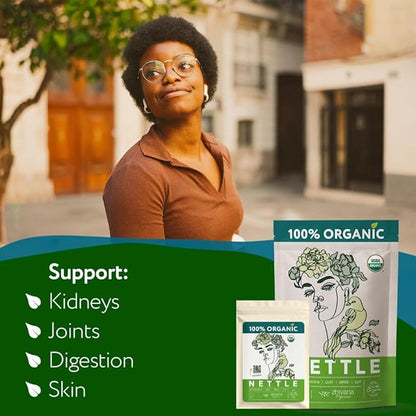 Organic Nettle Leaf Tea (3.5oz) - Stinging Nettle Tea Organic - Urtica Dioica Herb - Te de Ortiga – Natural Cleansing, Allergy, Fluid Balance