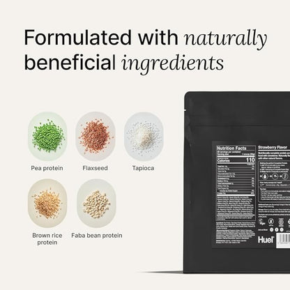 Huel Vegan Protein Powder | Strawberry | Complete Nutrition | 20g Protein Powder | 100% Plant-Based | 27 Vitamins & Minerals, Gluten Free, Non-GMO, Lactose Free | 26 Servings