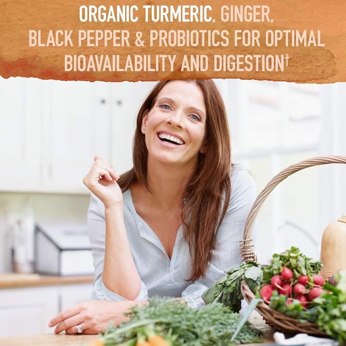 Garden of Life Organics Maximum Strength Turmeric Joints & Mobility Support 30 Tablets - 500mg Curcumin (95% Curcuminoids) Black Pepper - Organic Non-GMO Vegan & Gluten Free Herbal Supplements