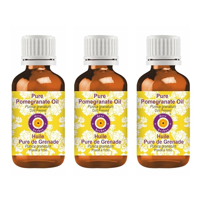 Deve Herbes Pure Pomegranate Oil (Punica granatum) Cold Pressed 100ml X 3 (10 oz)