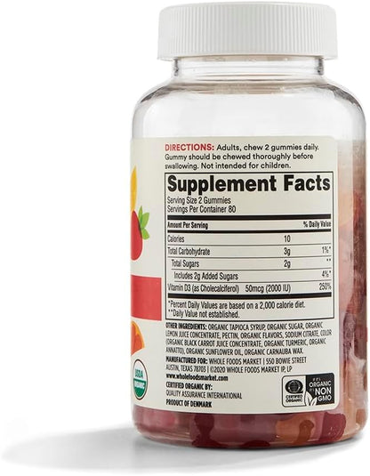 365 by Whole Foods Market, Organic Vitamin D3 Gummy, 160 Count