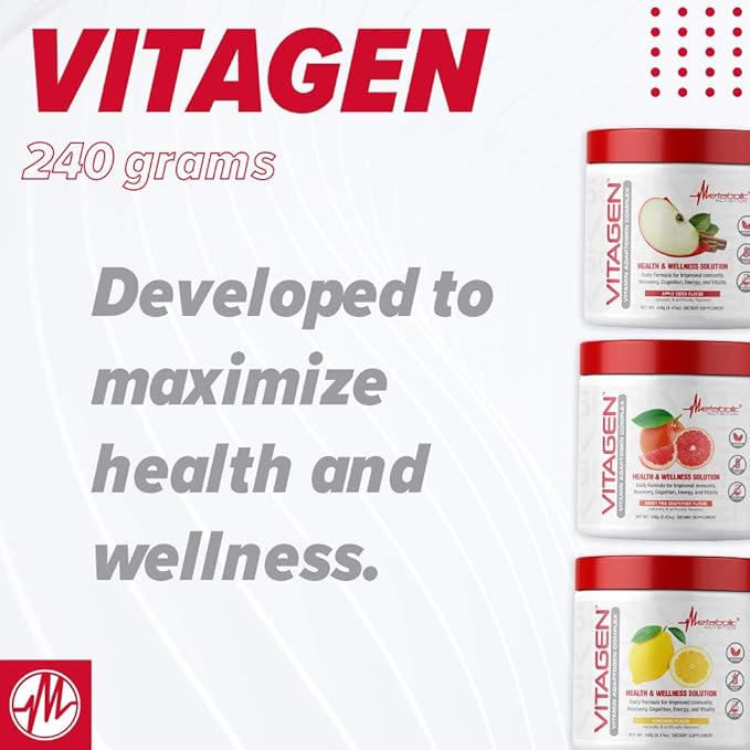 Metabolic Nutrition Vitagen, Vitamin Adaptogen Complex, 240 g, Health & Wellness Solution (Apple Cider)