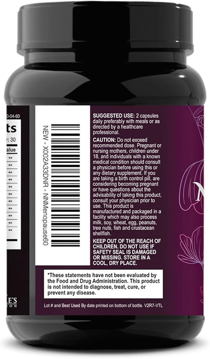 Menopause Supplements for Women - Complete Menopause Relief with Dong Quai & Black Cohosh - For Natural, Mild Hot Flash & Night Sweats - Hormone, Energy & Balance Support, Bottled in USA - 60 Capsules