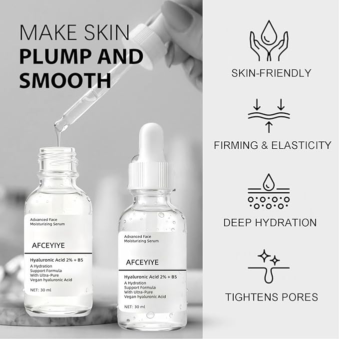 Hyaluronic Acid 2% + Vitamin B5 Face Serum, Moisturizing, Repairing Skin, Anti-aging, Soothing Dry Skin, Enhancing Skin Elasticity, Feminine Plump & Smooth Skin Facial Care Serum