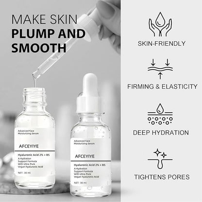 Hyaluronic Acid 2% + Vitamin B5 Face Serum, Moisturizing, Repairing Skin, Anti-aging, Soothing Dry Skin, Enhancing Skin Elasticity, Feminine Plump & Smooth Skin Facial Care Serum