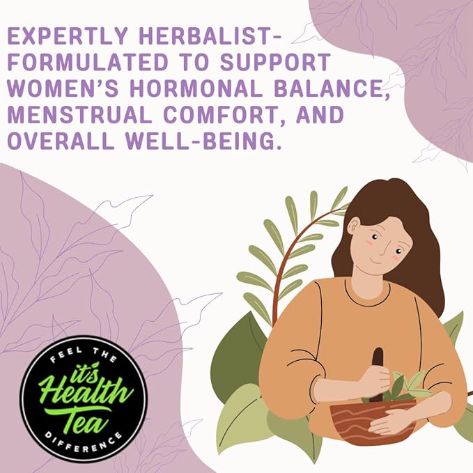 Hormonal Balance Herbal Tea for Women – Caffeine-Free | Supports Menstrual Comfort, Healthy Flow & PMS Relief | 35 Tea Bags Included | 100% Natural Herbal Blend