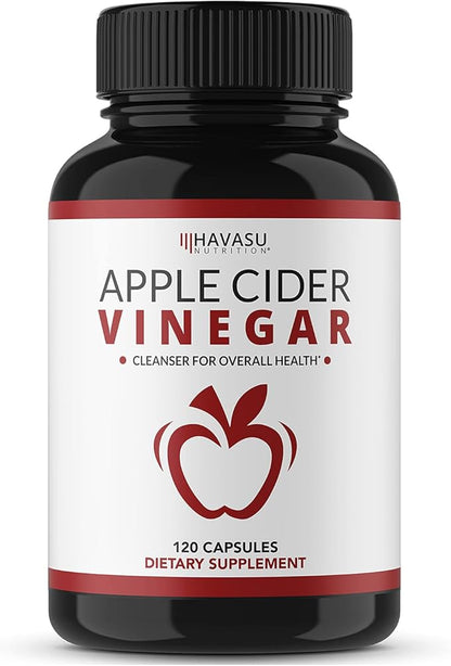Apple Cider Vinegar Capsules with Cayenne Pepper for Digestive Health Support - 500mg ACV and 20mg Capsicum Annuum Per Serving - Easy-to-Take, Unflavored - 120 Count - Vegan, Non-GMO - 4 Month Supply