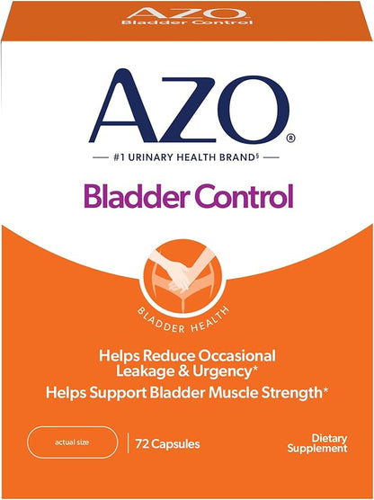 AZO Bladder Control with Go-Less Daily Supplement | Helps Reduce Occasional Urgency, leakage due to laughing, sneezing and exercise††† | 72 Capsules